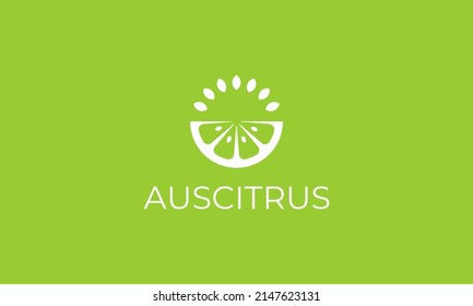 vector graphic illustration logo design for simple logogram pictogram australia citrus in fresh green color