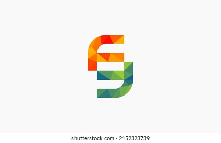 diseño de logotipo de ilustración gráfica vectorial para letra inicial monograma F con color de patrón de diamante y estilo de mosaico