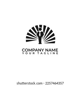 Vector graphic illustration logo design for the Business Leader with shine. Best for business consulting company.