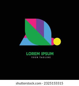vector graphic illustration logo design for all about leaf in creative and modern style with multiple colour