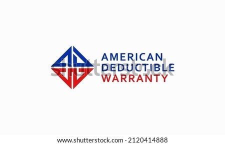 vector graphic illustration logo design for monogram letter AW ADW american deductible warranty