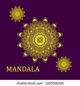 Vector Graphic Illustration of Logo Icon Ornamental Mandala Design Isolated On Purple Background Perfect Ramadan kareem Illustration Stuff