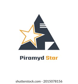 vector graphic illustration of a logo with a star and a pyramid suitable for logos or symbols of companies and organizations
