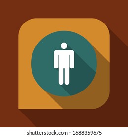 Vector graphic illustration of a male. Retro color design with shadow.