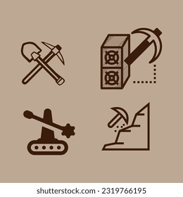 Ilustración gráfica vectorial de iconos de minería de datos. Perfecto para cualquier diseño web, ilustración, presentación, etc.