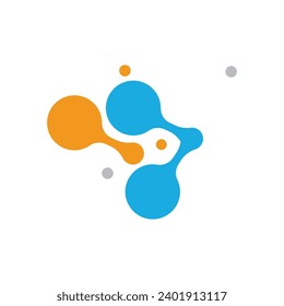 ilustración gráfica vectorial de moléculas perfectas para la educación, la medicina, compuestos químicos, átomos, compuestos nucleares, etc