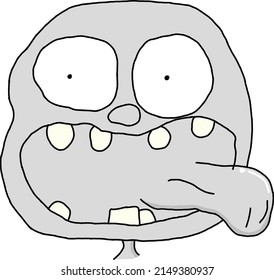 Vector graphic illustration of a monster with a big mouth, perfect for a picture book or website.