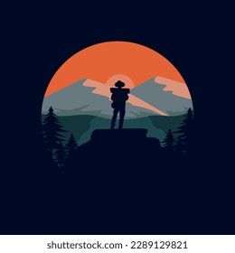  Vector graphic illustration of mountain, use for or good for t shirt, logo, outdoor adventure, element design or anything