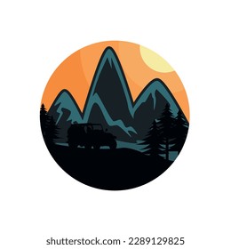 Ilustración gráfica vectorial de la montaña, uso o bien para camisetas, logotipo, aventura al aire libre, diseño de elementos o cualquier cosa