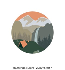  Vector graphic illustration of mountain, use for or good for t shirt, logo, outdoor adventure, element design or anything