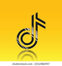 Vector graphic illustration of music sheet notation, isolated musical note icons with a background of golden gradient, is highly suitable for music applications, tones, music, and more