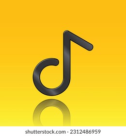 Vector graphic illustration of music sheet notation, isolated musical note icons with a background of golden gradient, is highly suitable for music applications, tones, music, and more