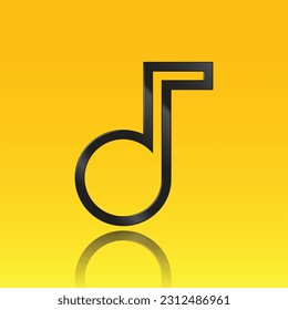 Vector graphic illustration of music sheet notation, isolated musical note icons with a background of golden gradient, is highly suitable for music applications, tones, music, and more