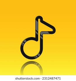 Ilustración gráfica vectorial de la notación de hoja de música, iconos aislados de notas musicales con un fondo de gradiente dorado, es altamente apto para aplicaciones musicales, tonos, música y más