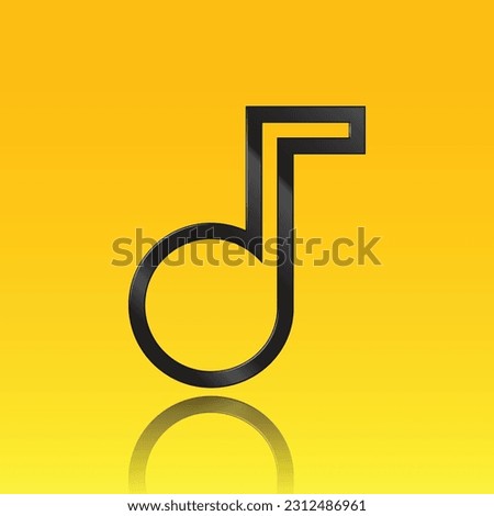 Vector graphic illustration of music sheet notation, isolated musical note icons with a background of golden gradient, is highly suitable for music applications, tones, music, and more