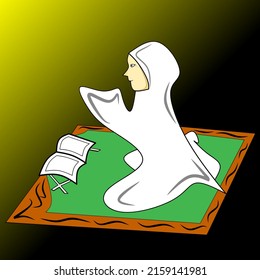 vector graphic illustration of muslim praying, suitable for wallpaper, sticker, concept, product, background, religious,arts icon.