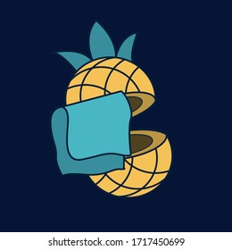 Vector Graphic Illustration of Naked Pineapple