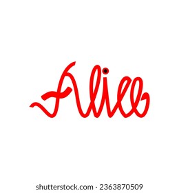 Gráfico vectorial de la ilustración del nombre ALICE en estilo clásico. Este vector es perfecto para logotipos de empresas, boutiques, banners, plantillas, pegatinas, marcas, identidades y marca, etc.