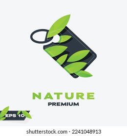 Vector graphic illustration of nature and discount logo