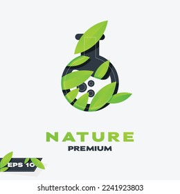 Vector graphic illustration of nature and lab logo