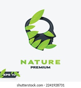 Vector graphic illustration of nature and mind logo