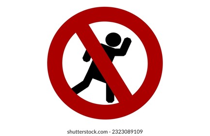vector graphic illustration of no entry icon, people prohibited, forbidden sign, warning, attention. no human entry