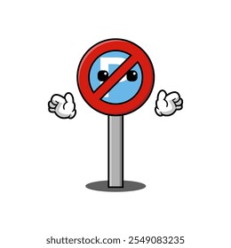 Vector graphic of illustration No parking sign graphic vector illustration with cartoon characters. Graphic design is suitable for children's education, story books, or traffic safety materials. 