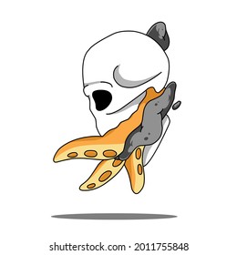 vector graphic illustration of an octopus skull and tentacles. with a white background. fit for tattoos, stickers, clip art and more