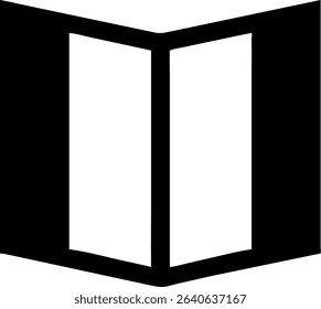 A vector graphic illustration of an open book, suitable for various design projects.