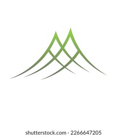 vector graphic illustration pattern, green mountain symbol vector design element, suitable for mountain icon, adventure, logo.  easy and simple.