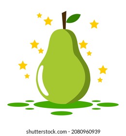 Vector graphic illustration of pear. Perfect for fruit-based products like juice, etc.