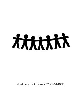 Vector graphic illustration of people chain icon perfect to show unity,equality
