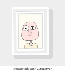ilustración gráfica vectorial del diseño del marco fotográfico con un niño lindo de dibujos animados
