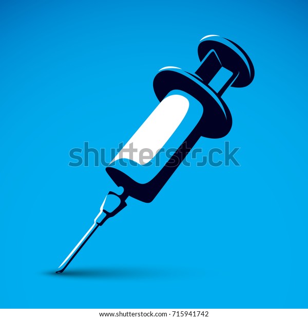 医療用注射用プラスチック使い捨て注射器のベクター画像イラスト ワクチン接種のアイデアを得る のベクター画像素材 ロイヤリティフリー