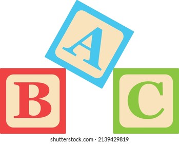 Vector graphic illustration of Playing blocks