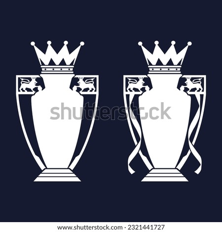 Vector graphic illustration of Premier League Trophy silhouette. English football competition trophy. Imagine de stoc © 