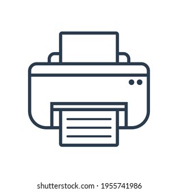 Vector graphic illustration, printer icon is black. both for business and corporate graphic assets. simple design.