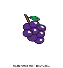 ilustración gráfica vectorial de uvas moradas