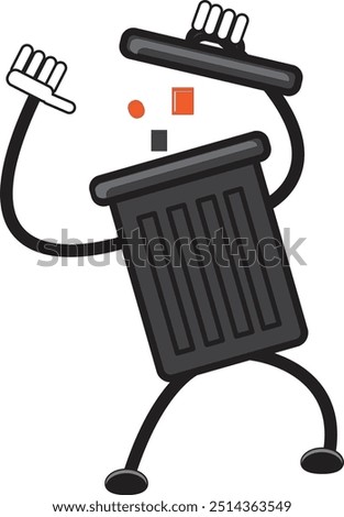 Vector Graphic illustration of recycle bin cartoon character