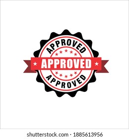vector graphic Illustration red approved stamp sign design template