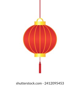 vector graphic illustration of a red and gold lantern for Chinese New Year celebrations