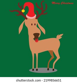 Vector graphic illustration of reindeer celebrating christmas