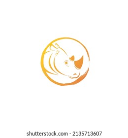 vector graphic illustration rhino head logo. animal logo with rhino head.