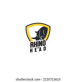 vector graphic illustration rhino head logo. animal logo with rhino head.