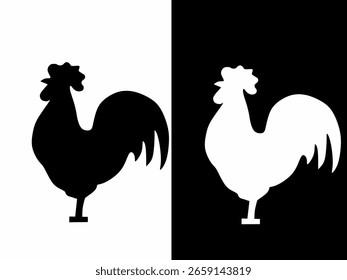 Vector graphic illustration of a Rooster icon. Rooster logo