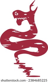 Vector graphic illustration of a rough dragon