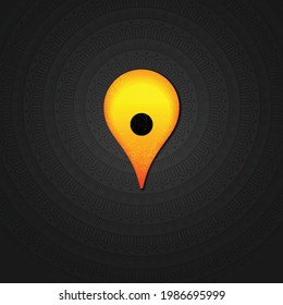 Vector Graphic Illustration of Sandal Tilak [तिलक a mark worn usually on forehead] of Lord Vitthal aka Pandhari, Pandurang, Vithu Mauli, Pandharinath; similar to 3D GPS locationMap Pointer Pin.