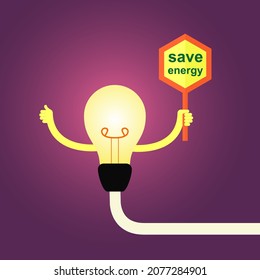 Vector graphic illustration of save energy, suitable for energy saving campaign