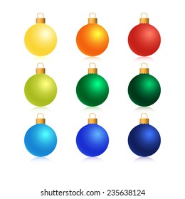 vector graphic illustration set 3d christmas ball