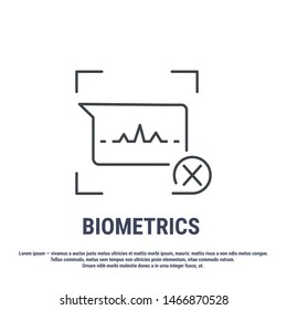 Vector graphic illustration. Set line icons. Voice identification. Outline design. Biometrics authorization. Person Recognition key. Digital access system. Cyber security. Web Sign, symbol.